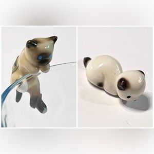 🎉 HP! 🎉 VINTAGE 70’s Set of 2 Miniature Kitten Figurines